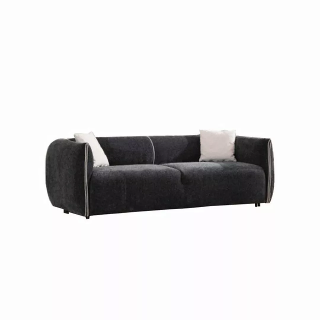 Xlmoebel 3-Sitzer Luxus 3-Sitzer Sofa für Wohnräume, graue Stoffcouch, neu, günstig online kaufen