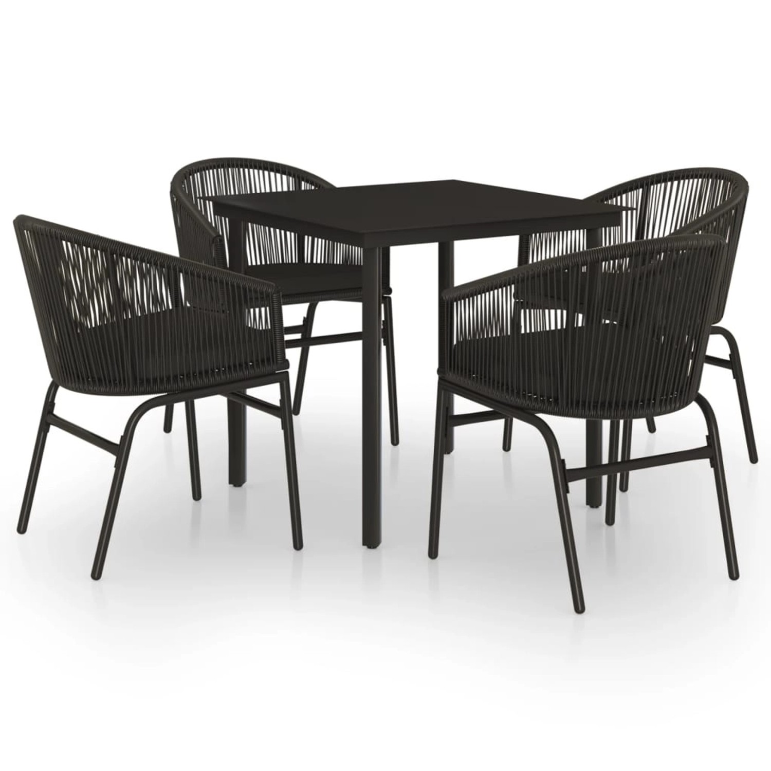 vidaXL 5-Tlg Garten-Essgruppe Schwarz 3099222 günstig online kaufen
