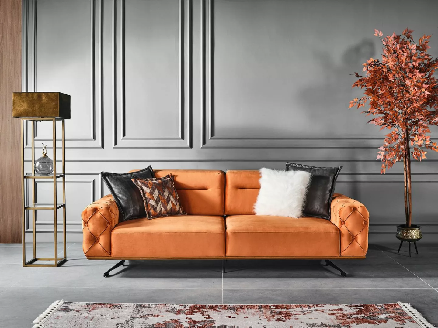 Villa Möbel Sofa Skopje, 1 Teil, Handmade Quality,strapazierfähiger Mikrofa günstig online kaufen