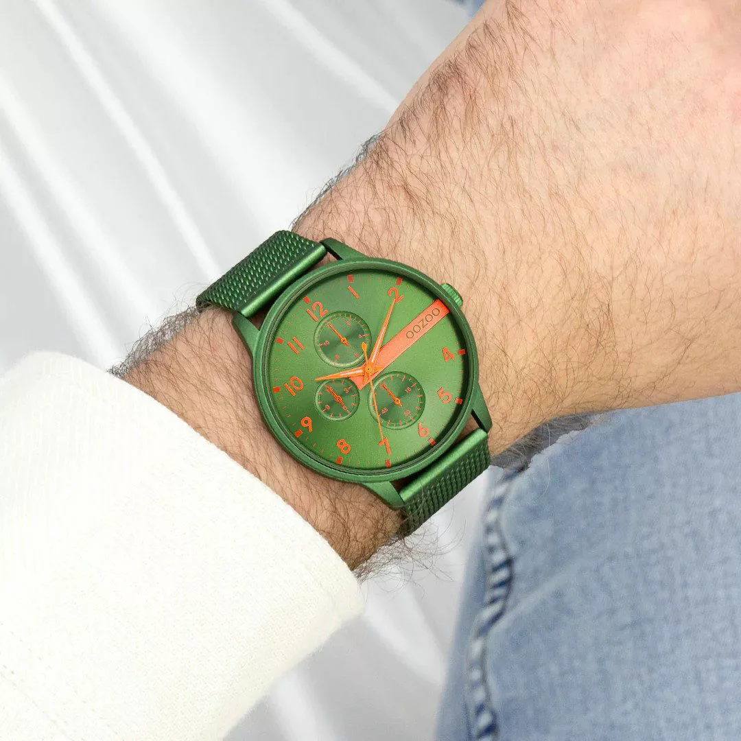 OOZOO Quarzuhr Herrenuhr C11303 Grün Meshband günstig online kaufen