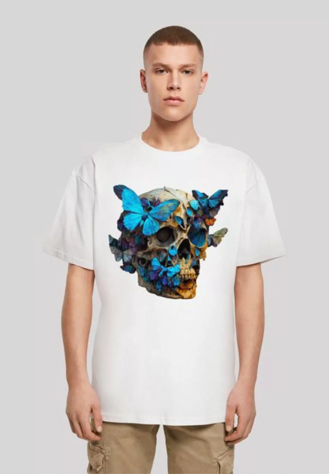 F4NT4STIC T-Shirt Schmetterling Skull OVERSIZE TEE Print günstig online kaufen