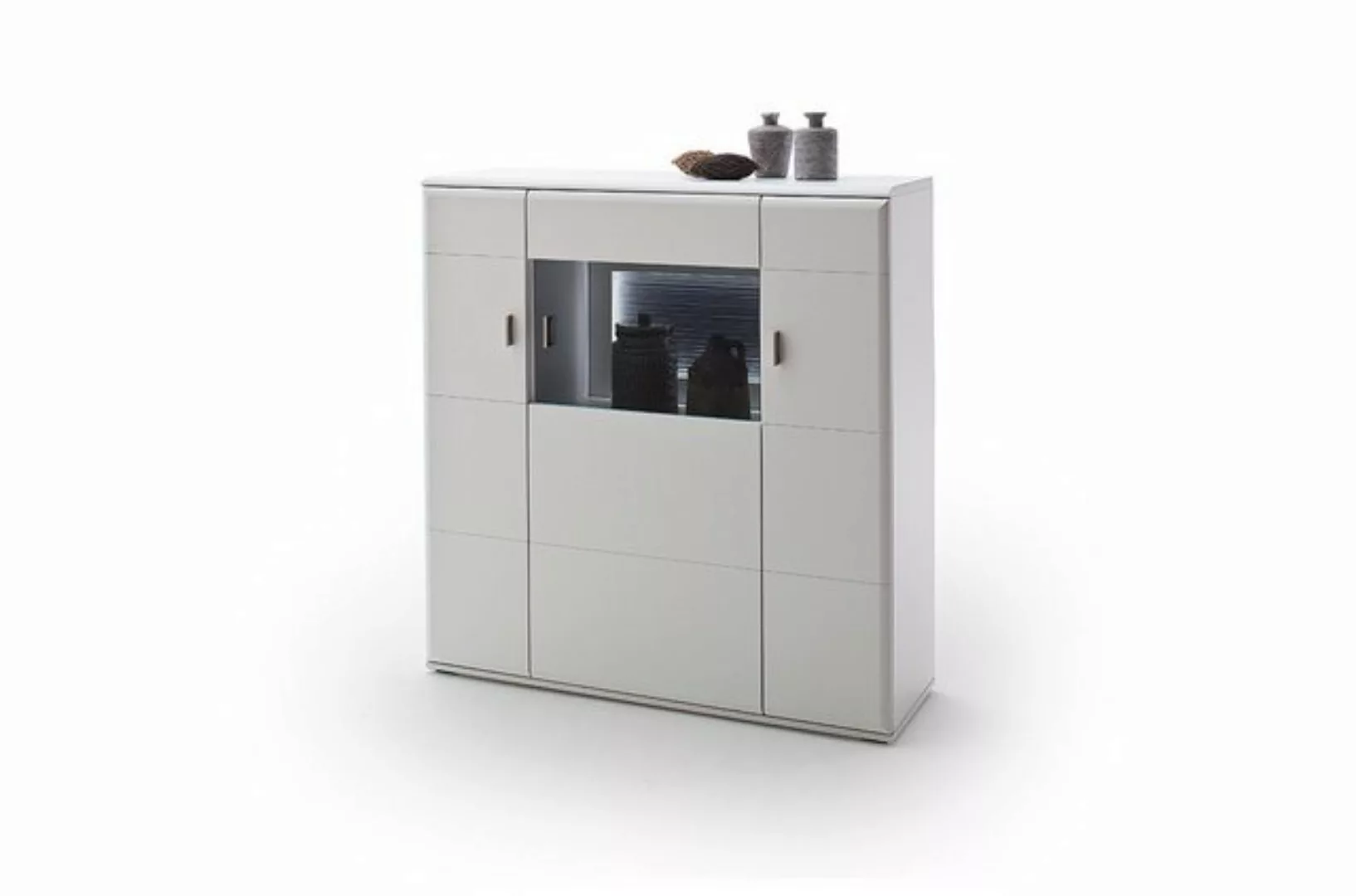 MCA furniture Vitrine Highboard Amora 2, weiß matt, LED Beleuchtung günstig online kaufen