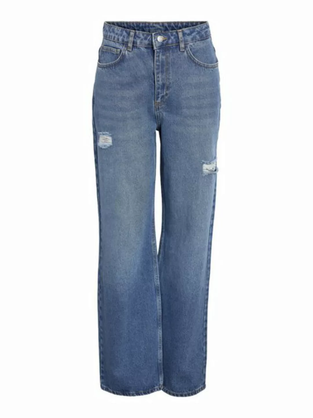 Noisy may Boyfriend-Jeans Damen Jeans Straight Fit hohe Taille 7848 in Blau günstig online kaufen