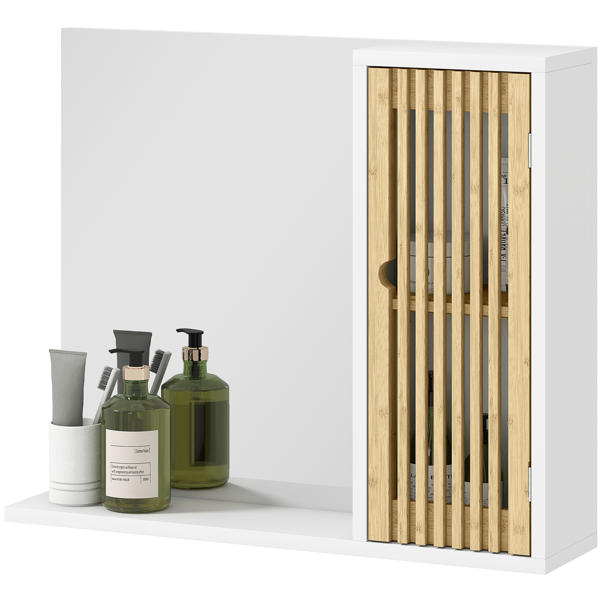 HOMCOM Badezimmerschrank mit Spiegel, Badezimmerspiegel mit Regal, Tür mit günstig online kaufen