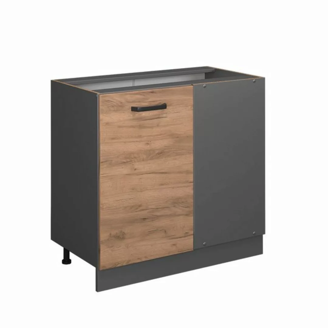 Vicco Eckunterschrank Küchenunterschrank R-Line 86 cm Anthrazit Goldkraft günstig online kaufen