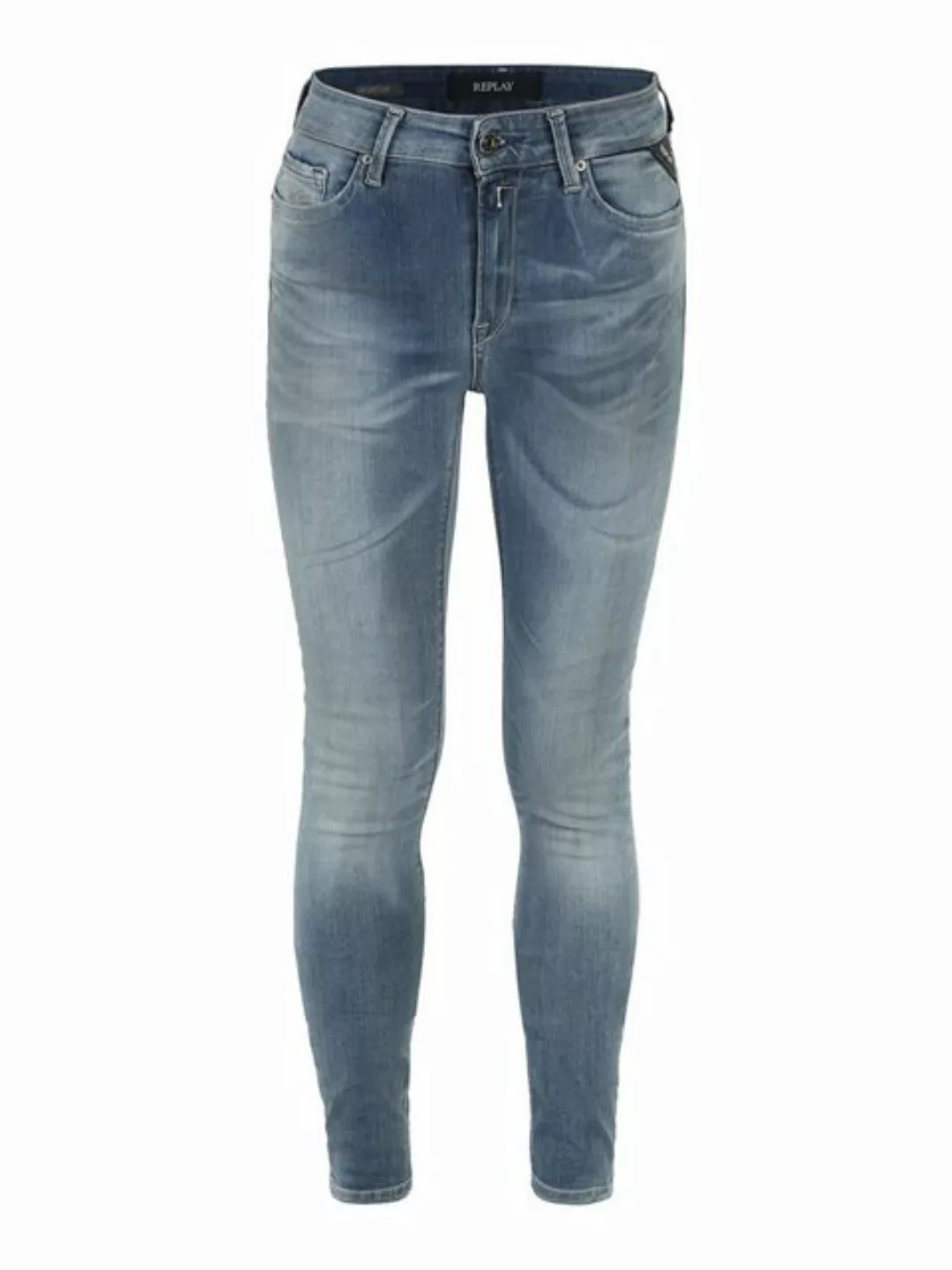 Replay Damen Jeans Luzien - Skinny Fit - Hyperflex - Blau - Middle Blue günstig online kaufen