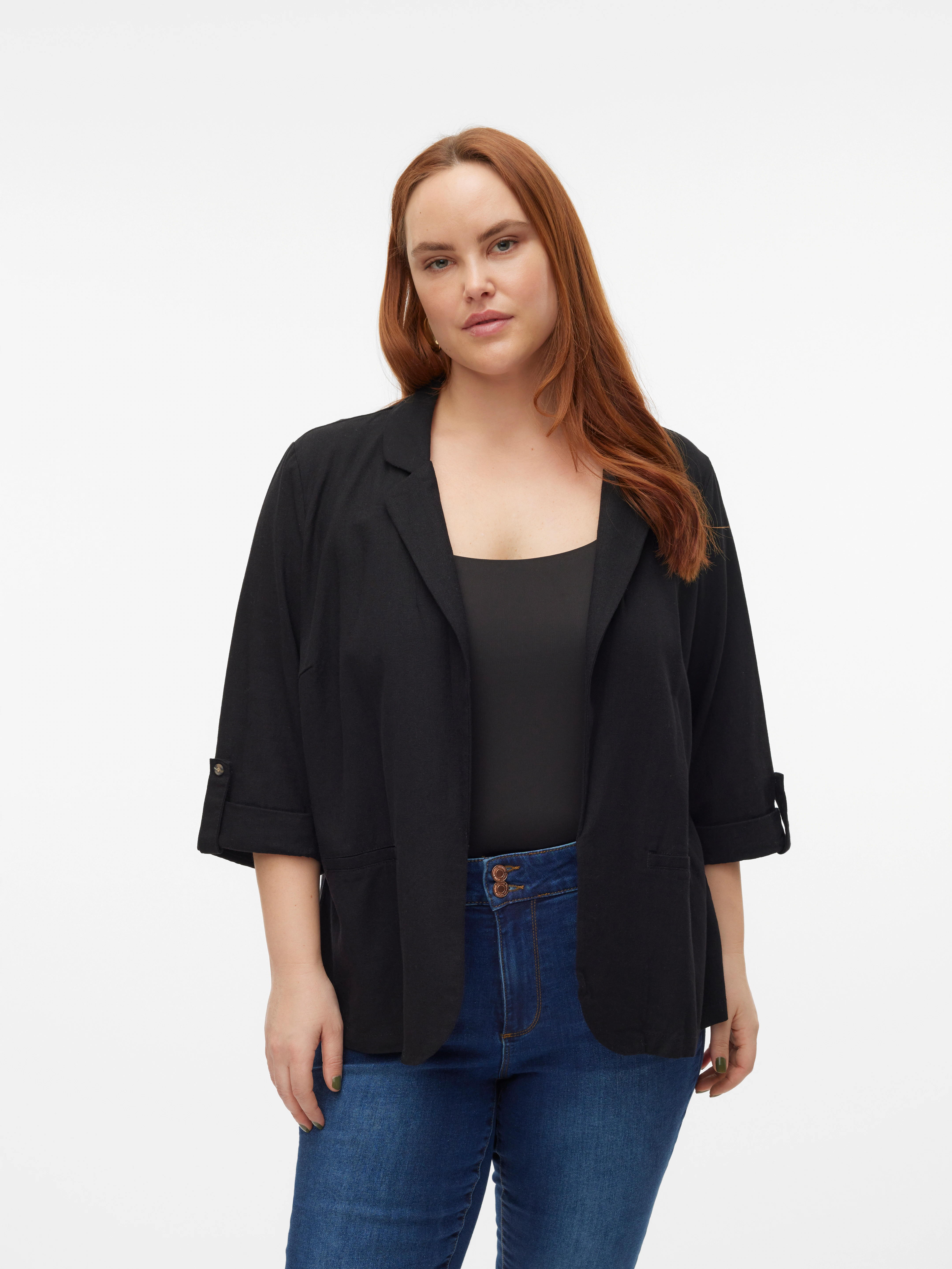 Vero Moda Curve Kurzblazer "VMCJESMILO 3/4 BLAZER WVN GA NOOS CUR" günstig online kaufen