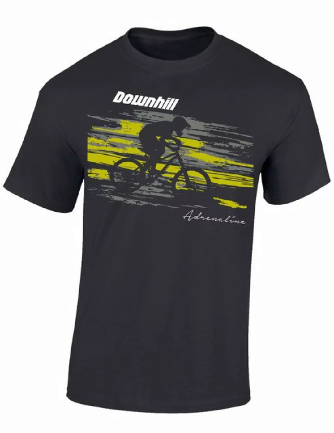 Baddery Print-Shirt Fahrrad T-Shirt: "Downhill Adrenaline", hochwertiger Si günstig online kaufen
