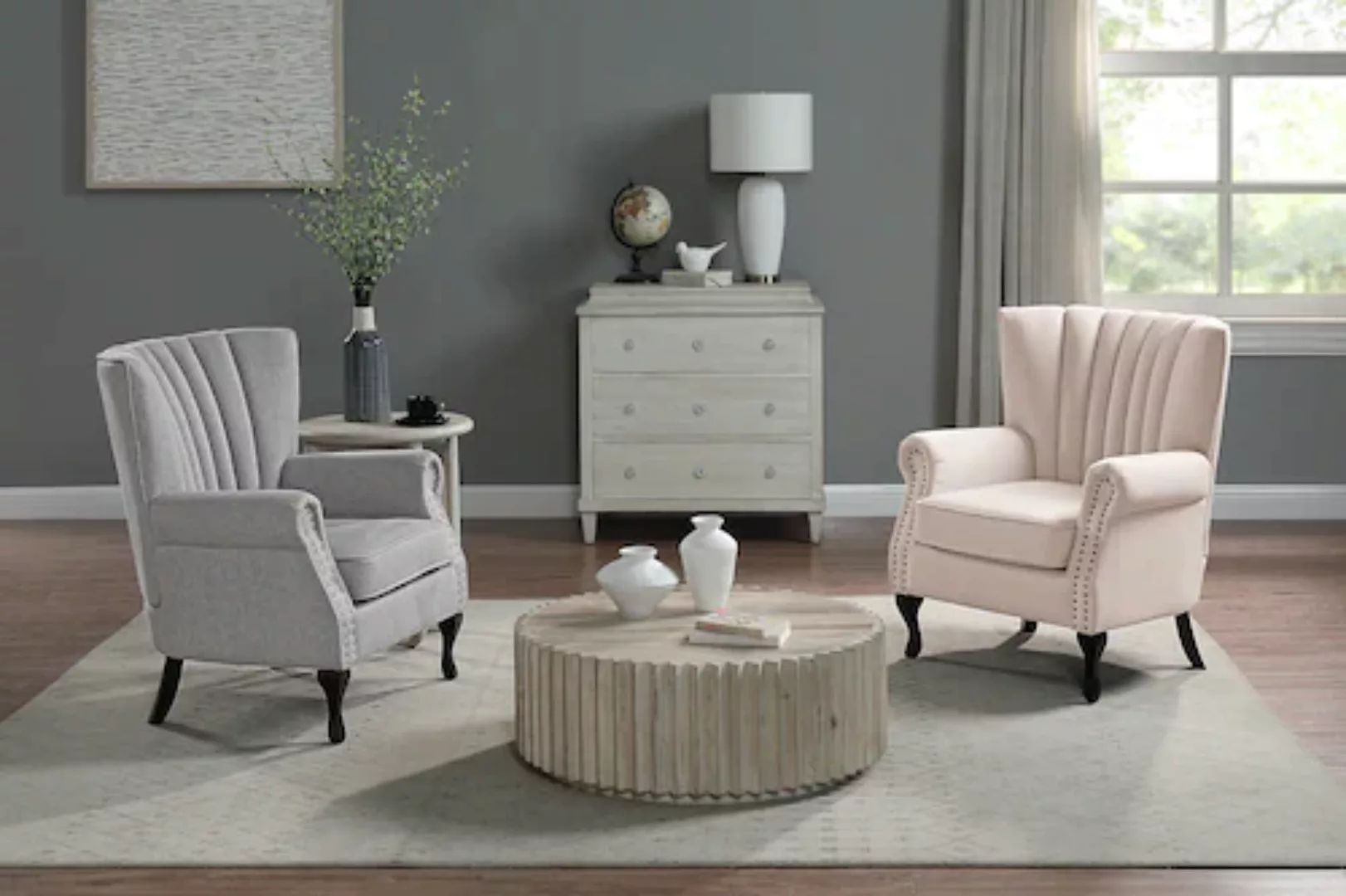 ATLANTIC home collection Sessel "TONI", modern mit Nieten und hoher Rückenl günstig online kaufen