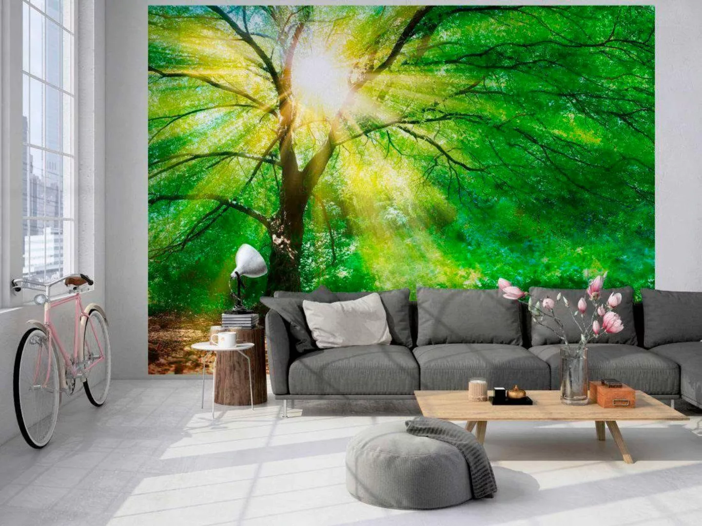 Fototapete "ForestLight" 3,50x2,55 m / Glattvlies Profi günstig online kaufen