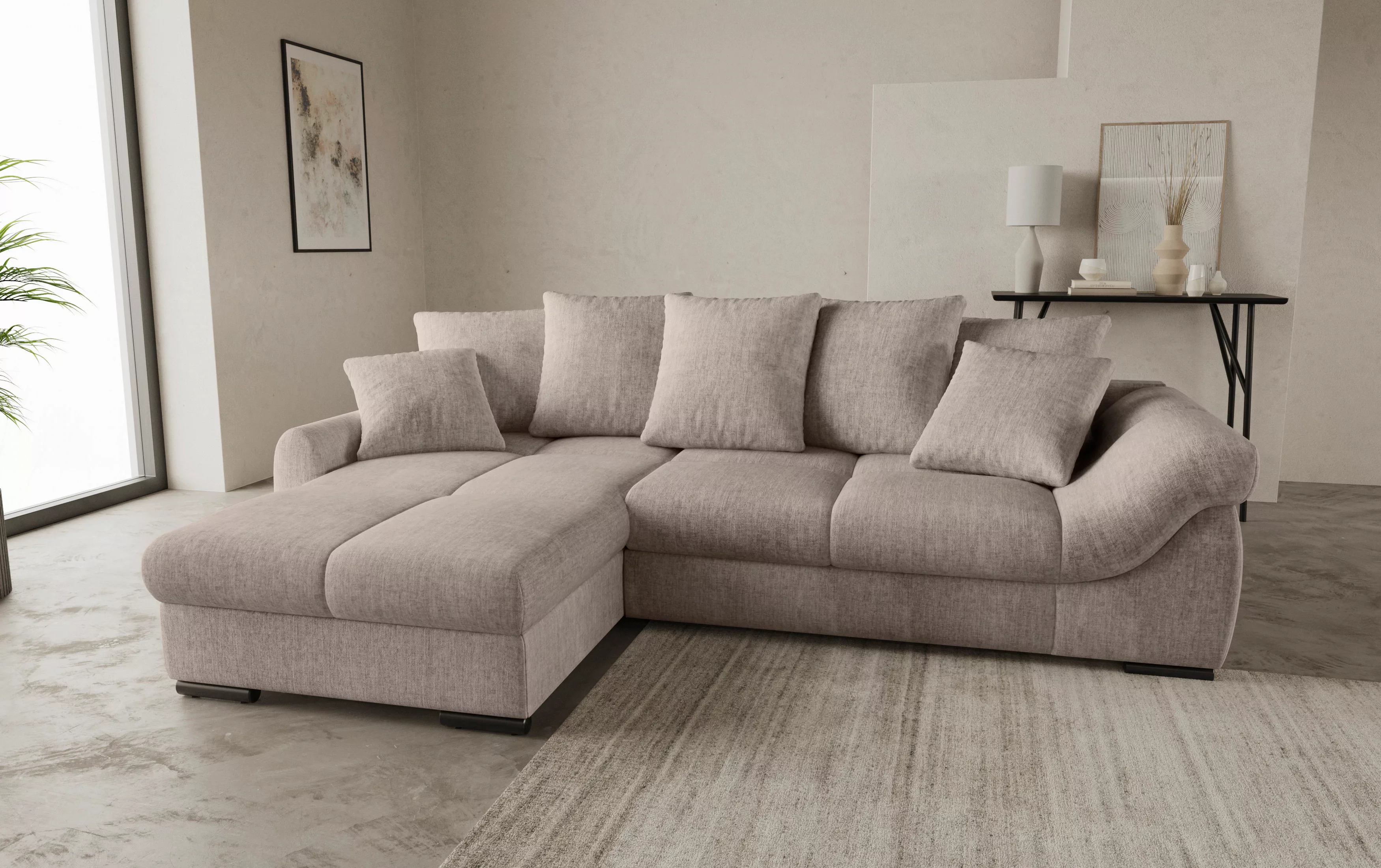 Mr. Couch Ecksofa "Livorno", inkl. Hochschläfer-Bettauszug, XL-Bettkasten w günstig online kaufen