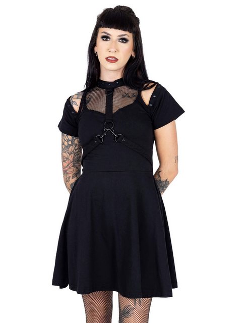 Chemical Black Minikleid Myka Mesh Netz Harness Riemen Gothic Goth günstig online kaufen