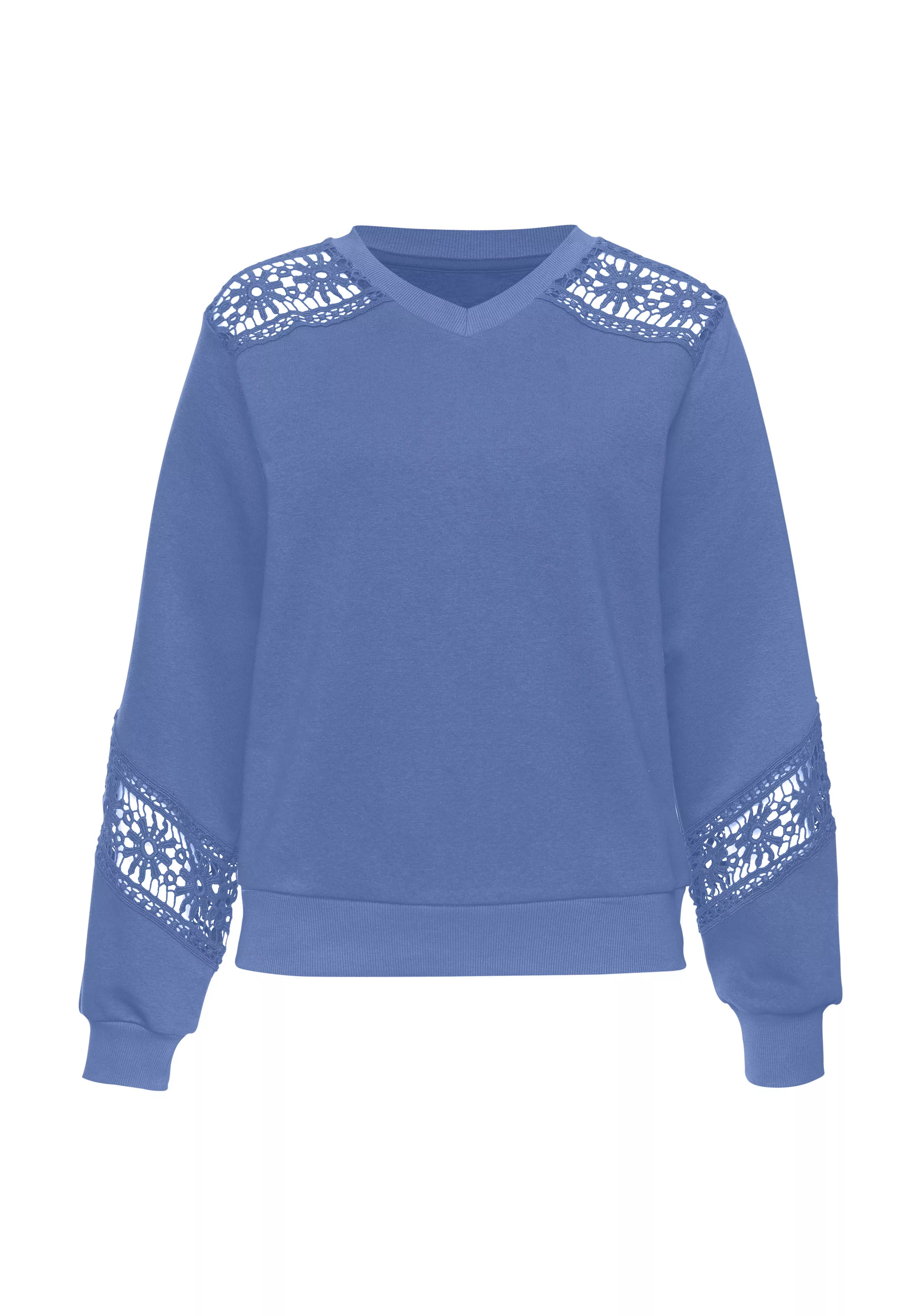 Vivance Sweatshirt, mit Spitzeneinsätzen an Schulter und Ärmel günstig online kaufen