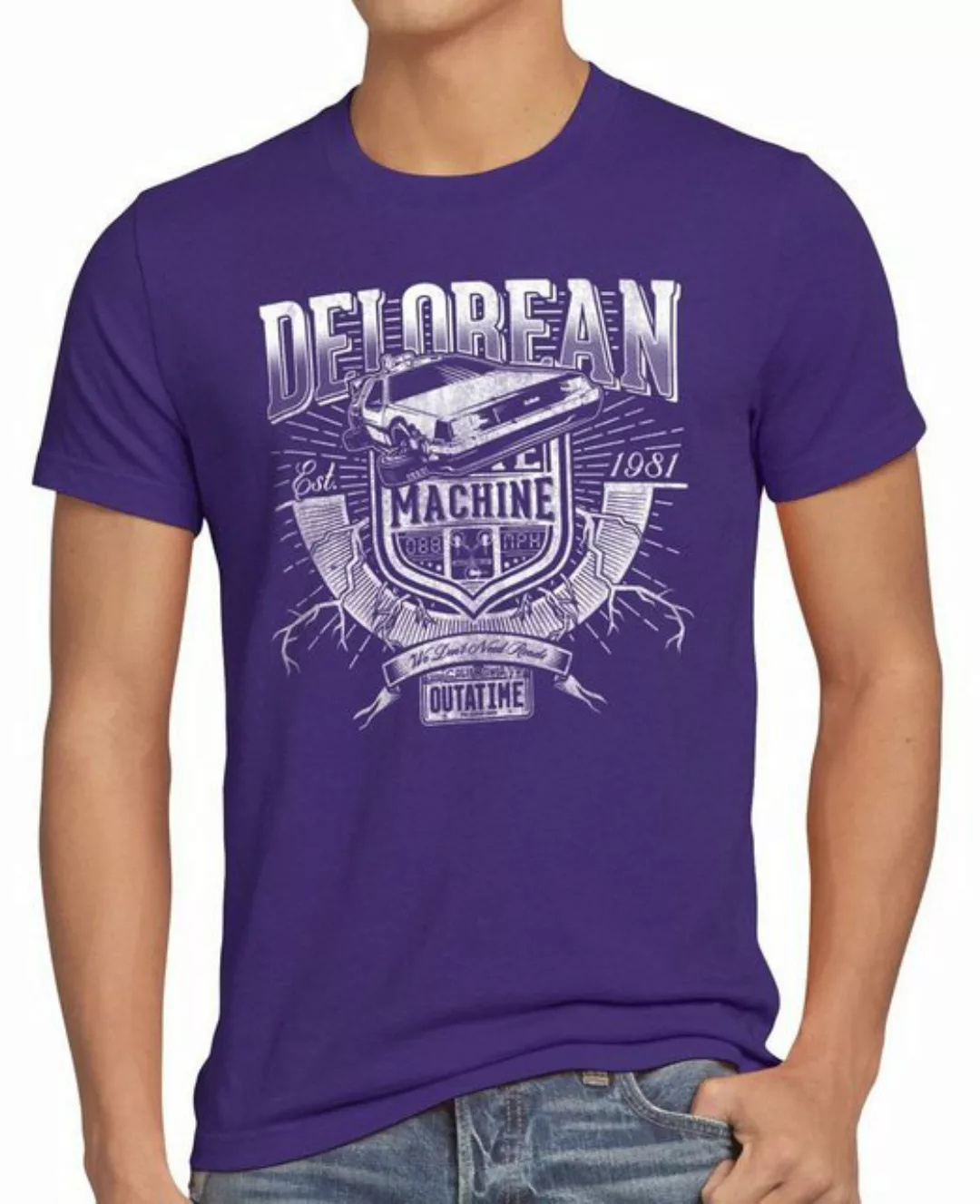 style3 Print-Shirt Herren T-Shirt Delorean Zukunft in die zeitreise zurück günstig online kaufen