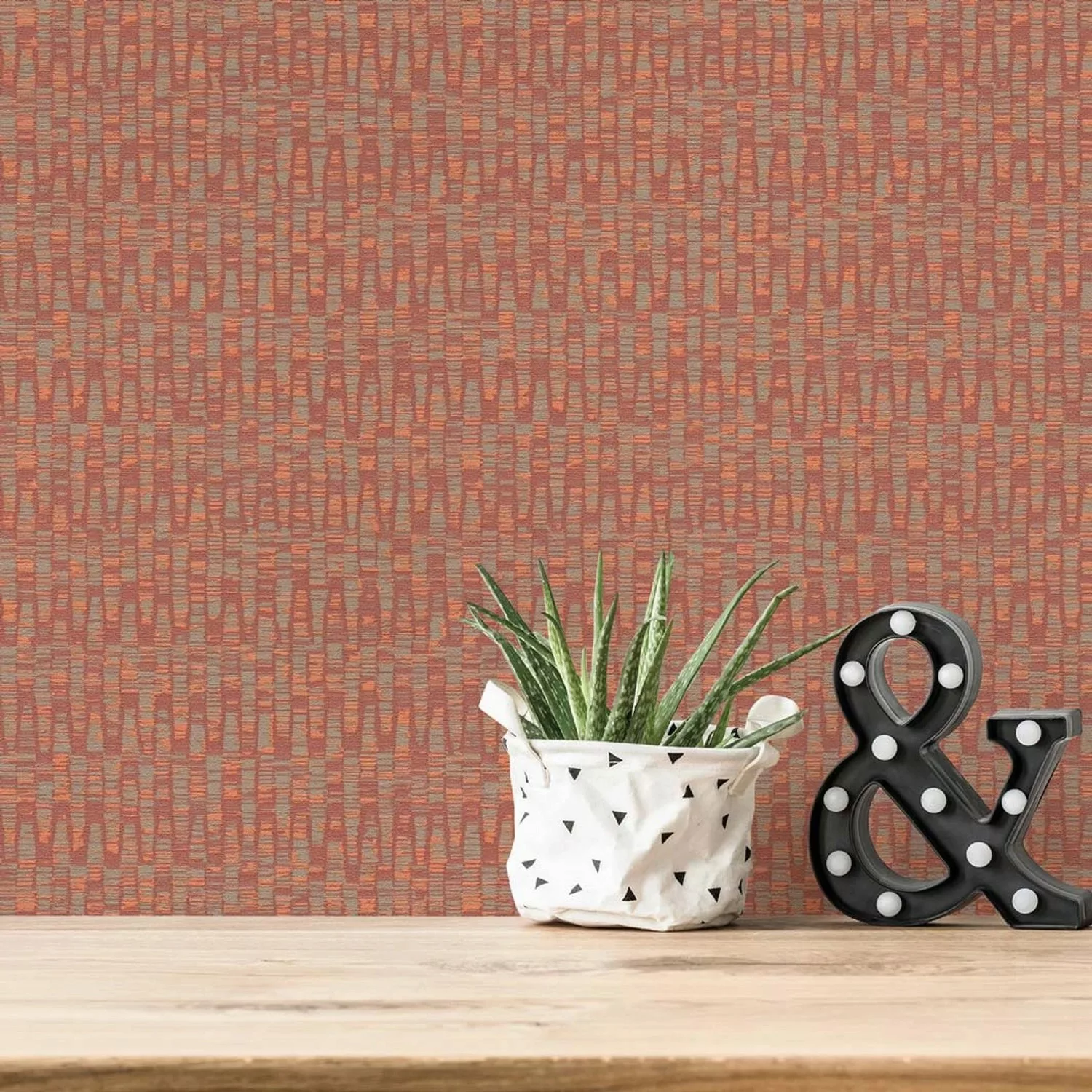 Bricoflor Ethno Tapete in Terracotta Orange Boho Vliestapete mit Muster Ide günstig online kaufen
