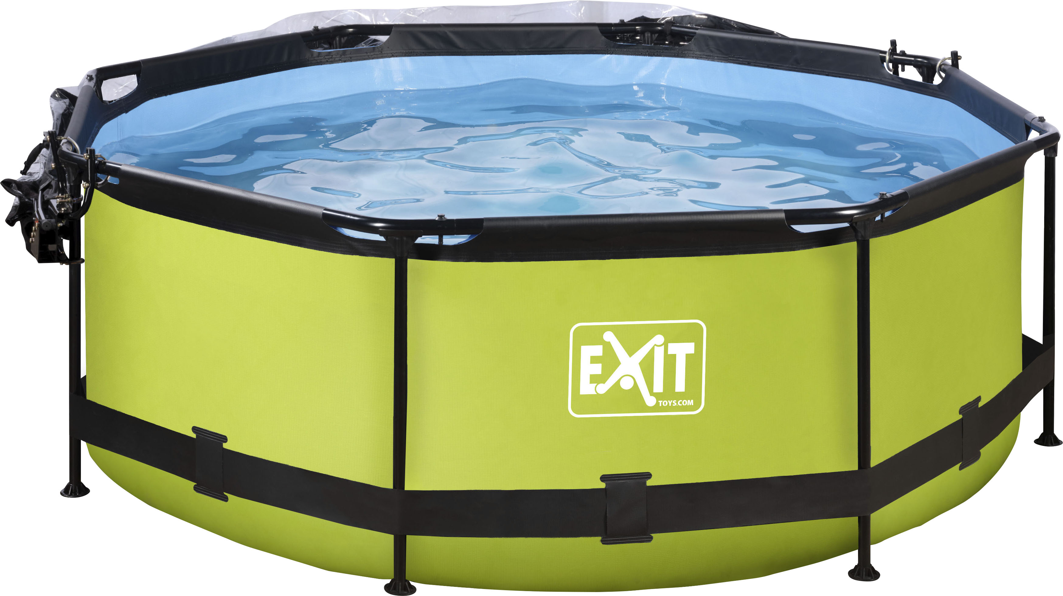 EXIT Lime Pool Grün ø 244 x 76 cm m. Filterpumpe u. Abdeckung günstig online kaufen