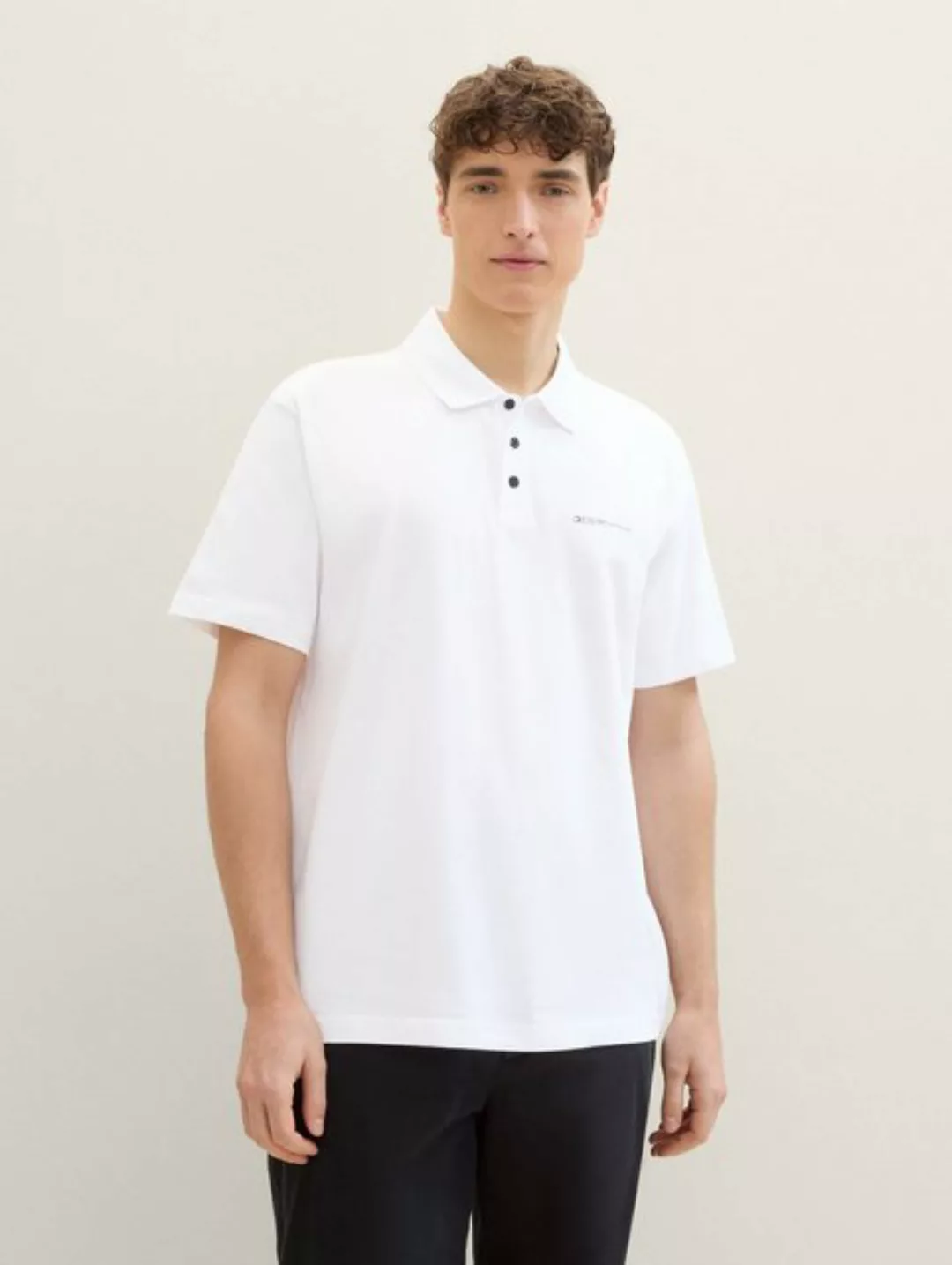 TOM TAILOR Denim Poloshirt Relaxed Poloshirt mit Logo Print günstig online kaufen