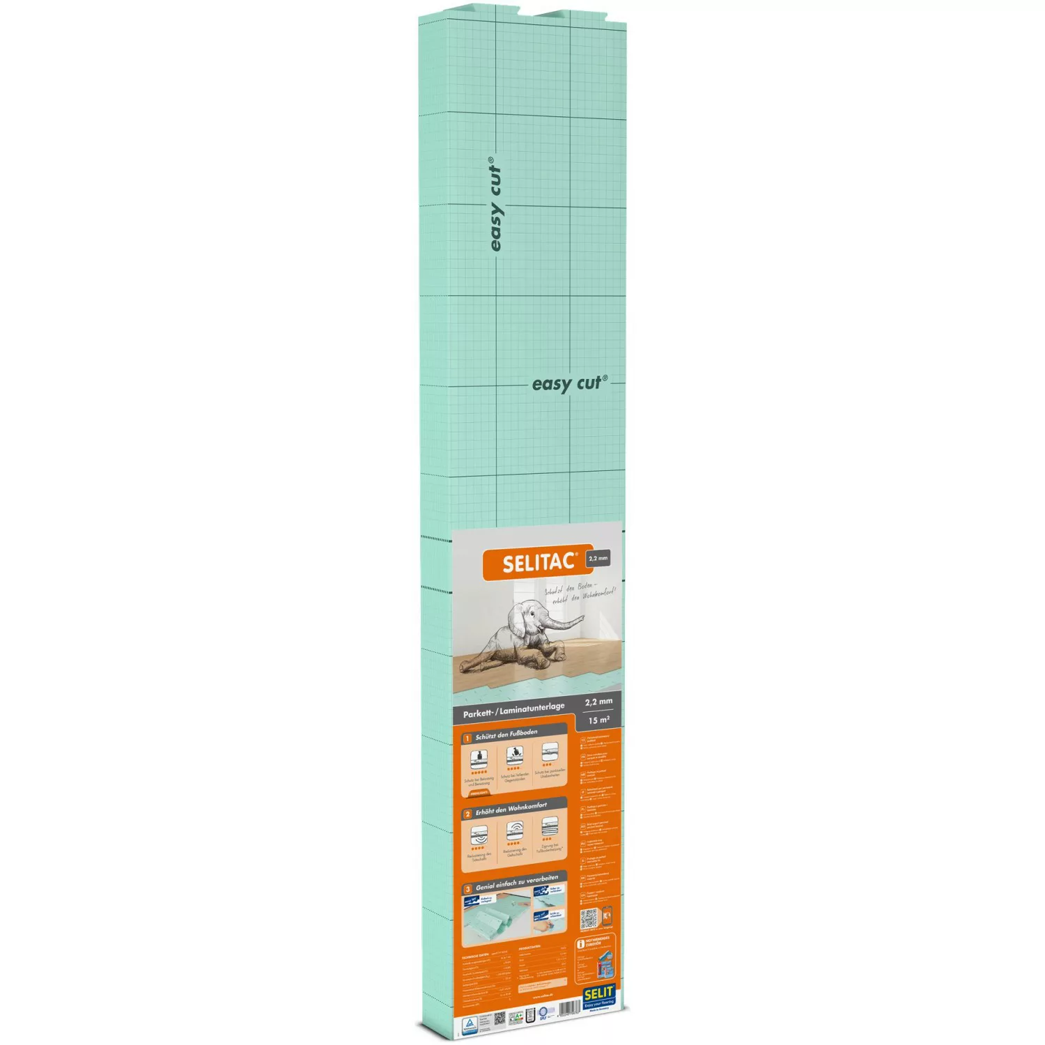 Selitac® Trittschalldämmung für Parkett und Laminat 2,2 mm 15 m² günstig online kaufen