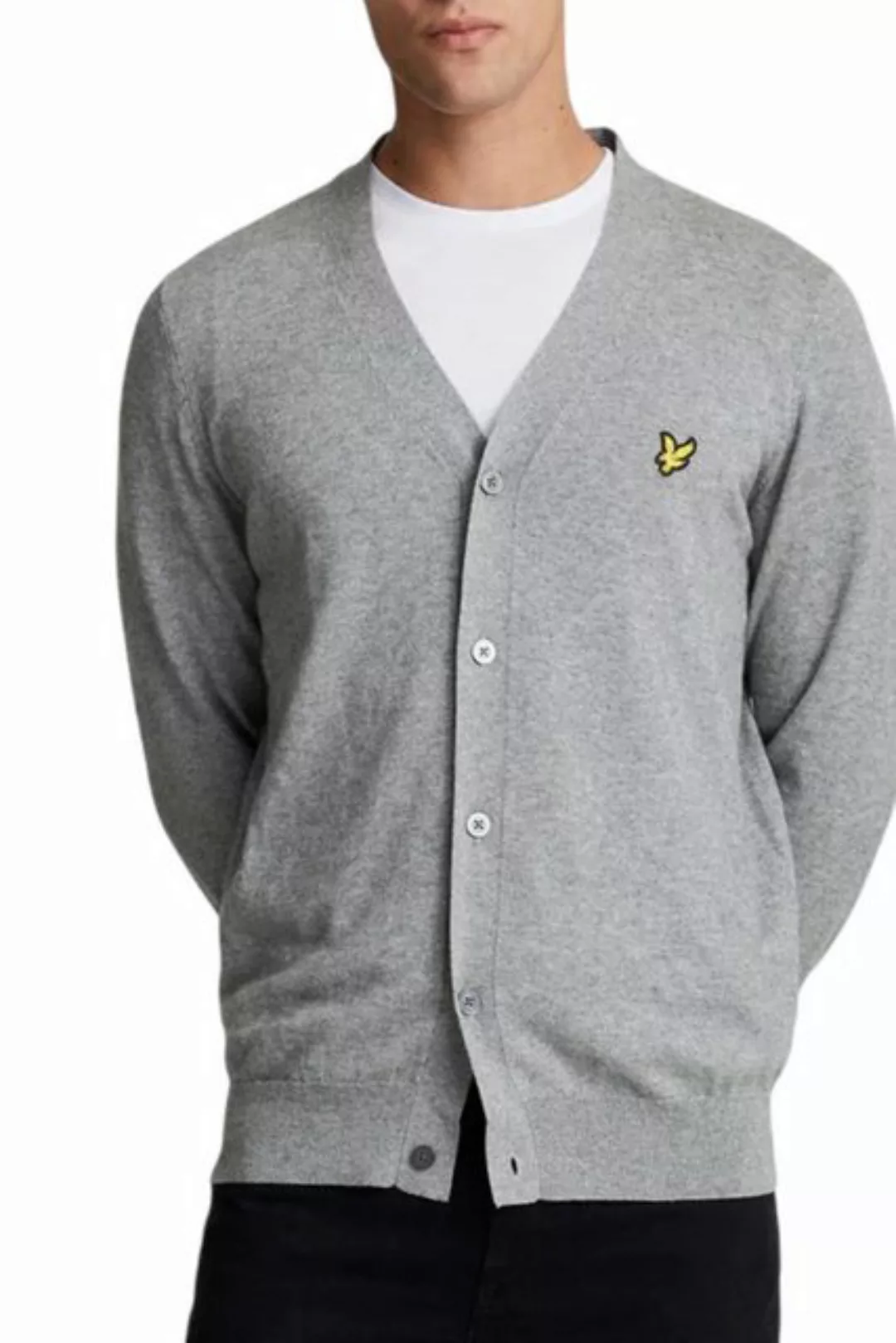 Lyle & Scott Cardigan V-Ausschnitt, Merino-Baumwolle Mix günstig online kaufen