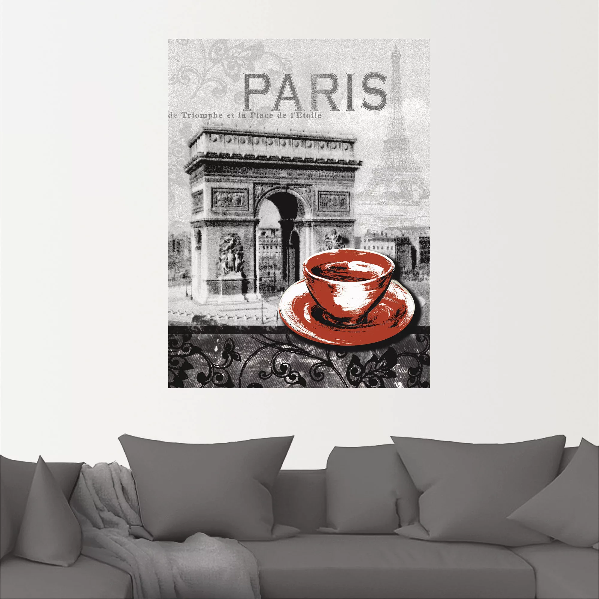 Artland Wandbild »Paris - Café au Lait - Milchkaffee«, Gebäude, (1 St.) günstig online kaufen