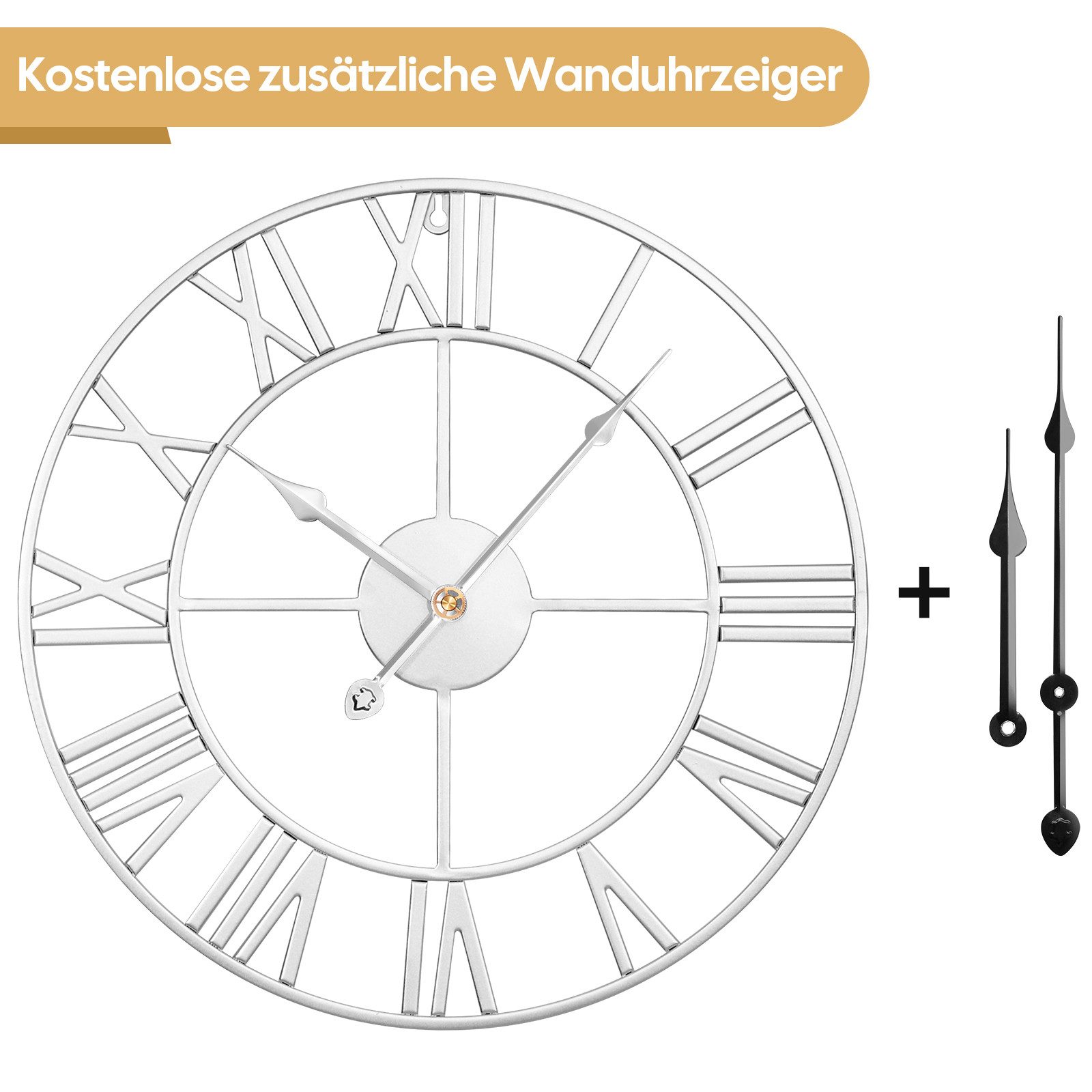 Yorbay Wanduhr Große XL aus Metall,Wohnzimmeruhr günstig online kaufen