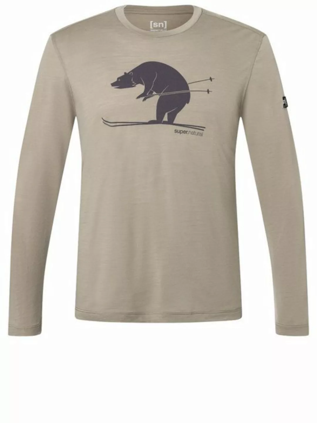 SUPER.NATURAL Langarmshirt für Herren, Merino SKI KARL Ski Motiv, atmungsak günstig online kaufen