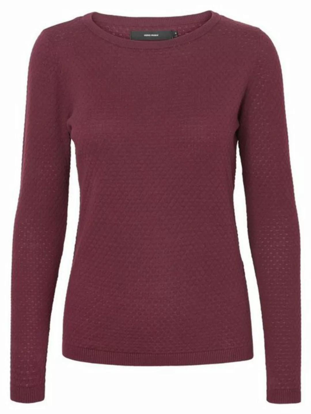 Vero Moda Strickpullover Feinstrick Pullover Struktur Rundhals Longsleeve V günstig online kaufen