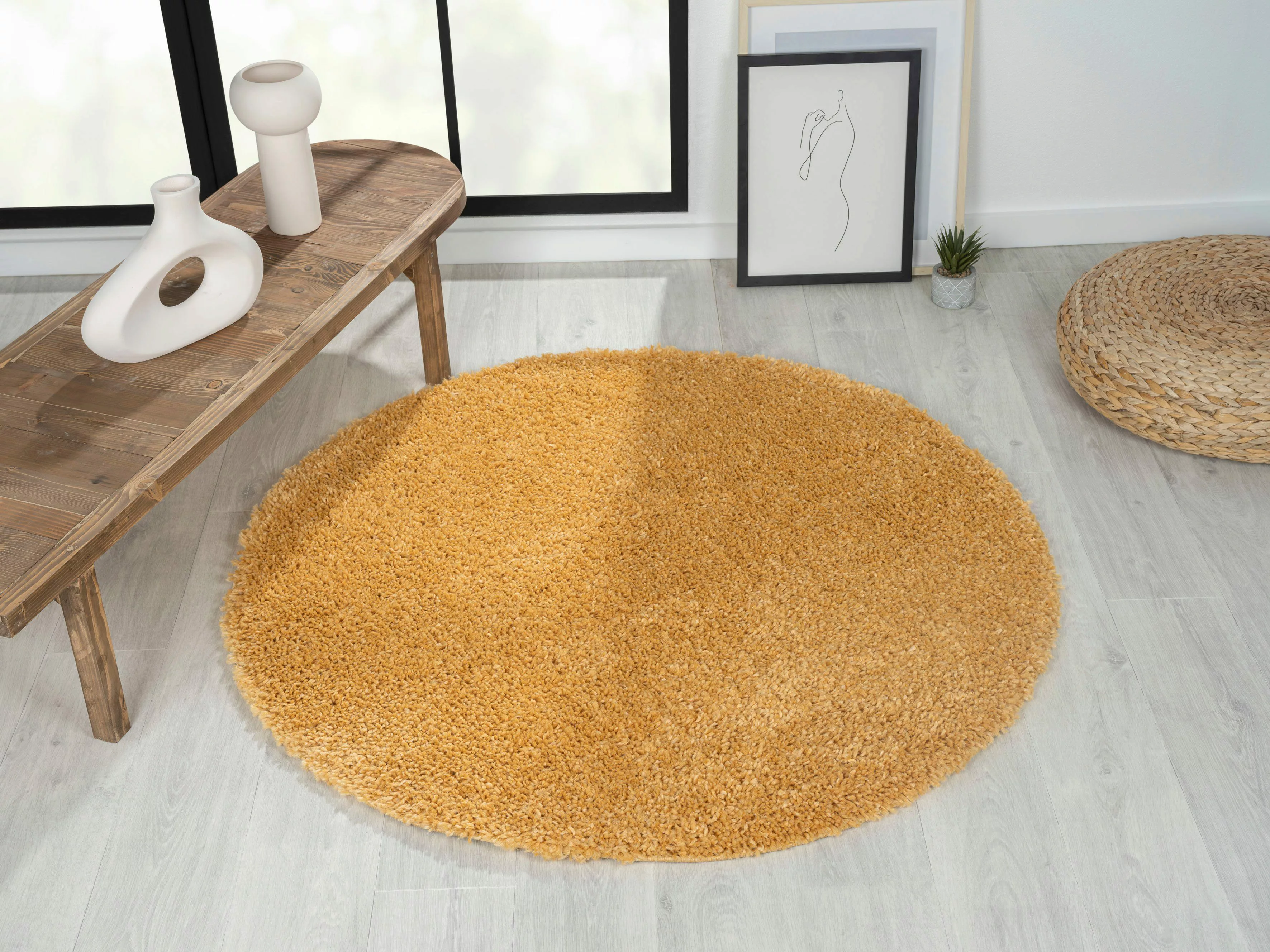 Myflair Möbel & Accessoires Hochflor-Teppich »My Shaggy«, rund, 37 mm Höhe, günstig online kaufen