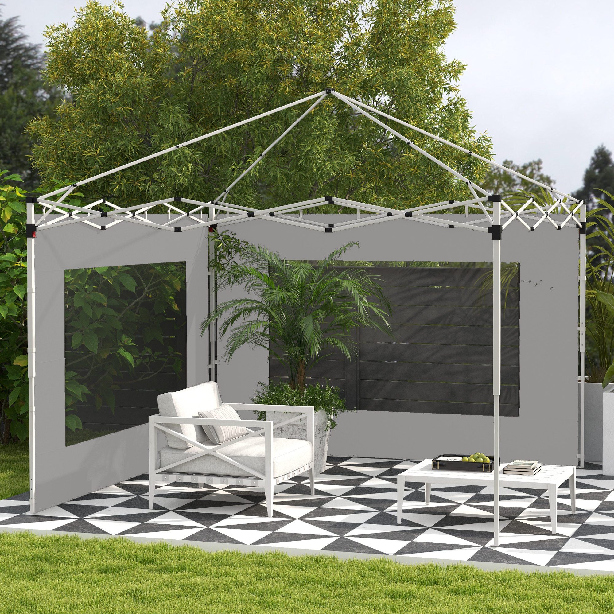 Outsunny Set von 2 Seitenwänden für Zelt, Pavillon 295x195 cm, Ersatzseiten günstig online kaufen
