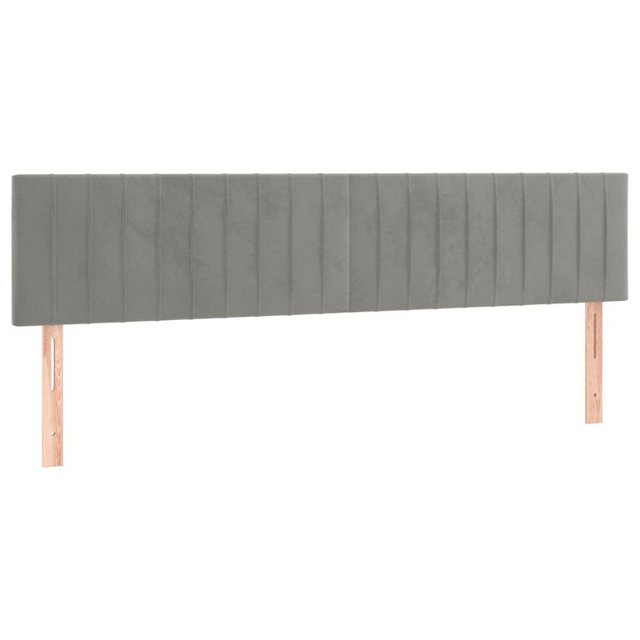 vidaXL Bett, Kopfteile 2 Stk. Hellgrau 80x5x78/88 cm Samt günstig online kaufen