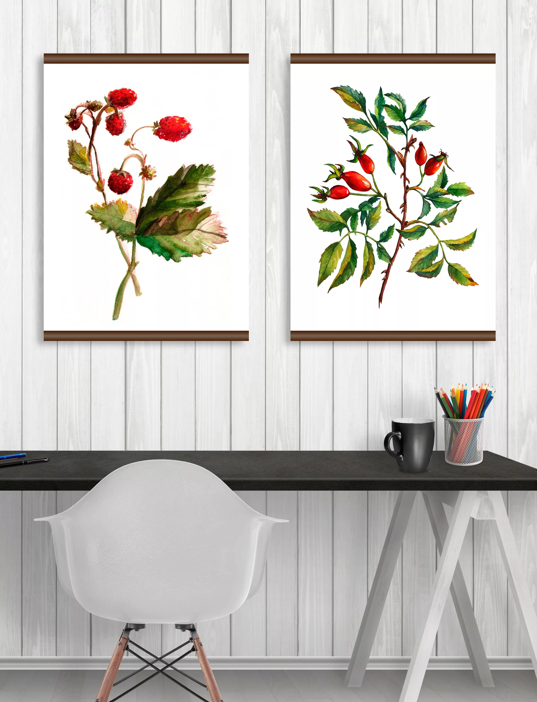 queence Leinwandbild "Erdbeer Pflanze" günstig online kaufen
