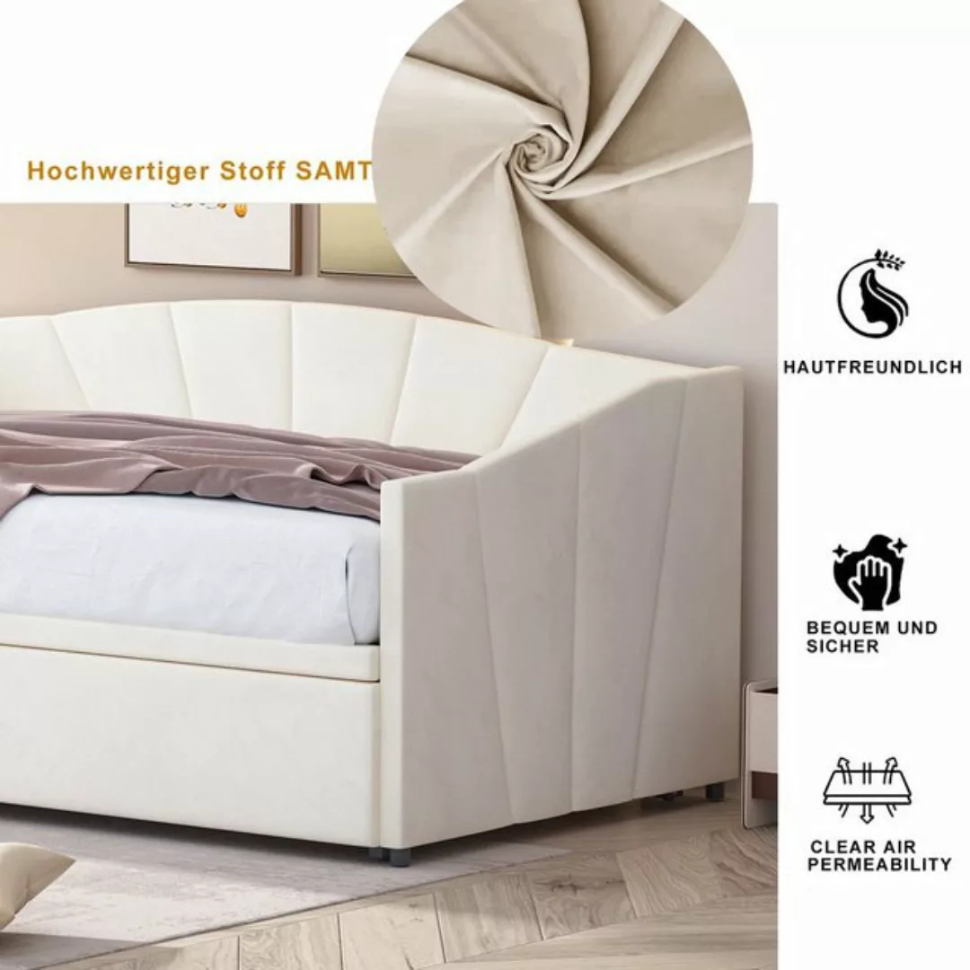 OKWISH Polsterbett Ausziehbares Schlafsofa Tagesbett (90/180*200 cm, mit La günstig online kaufen