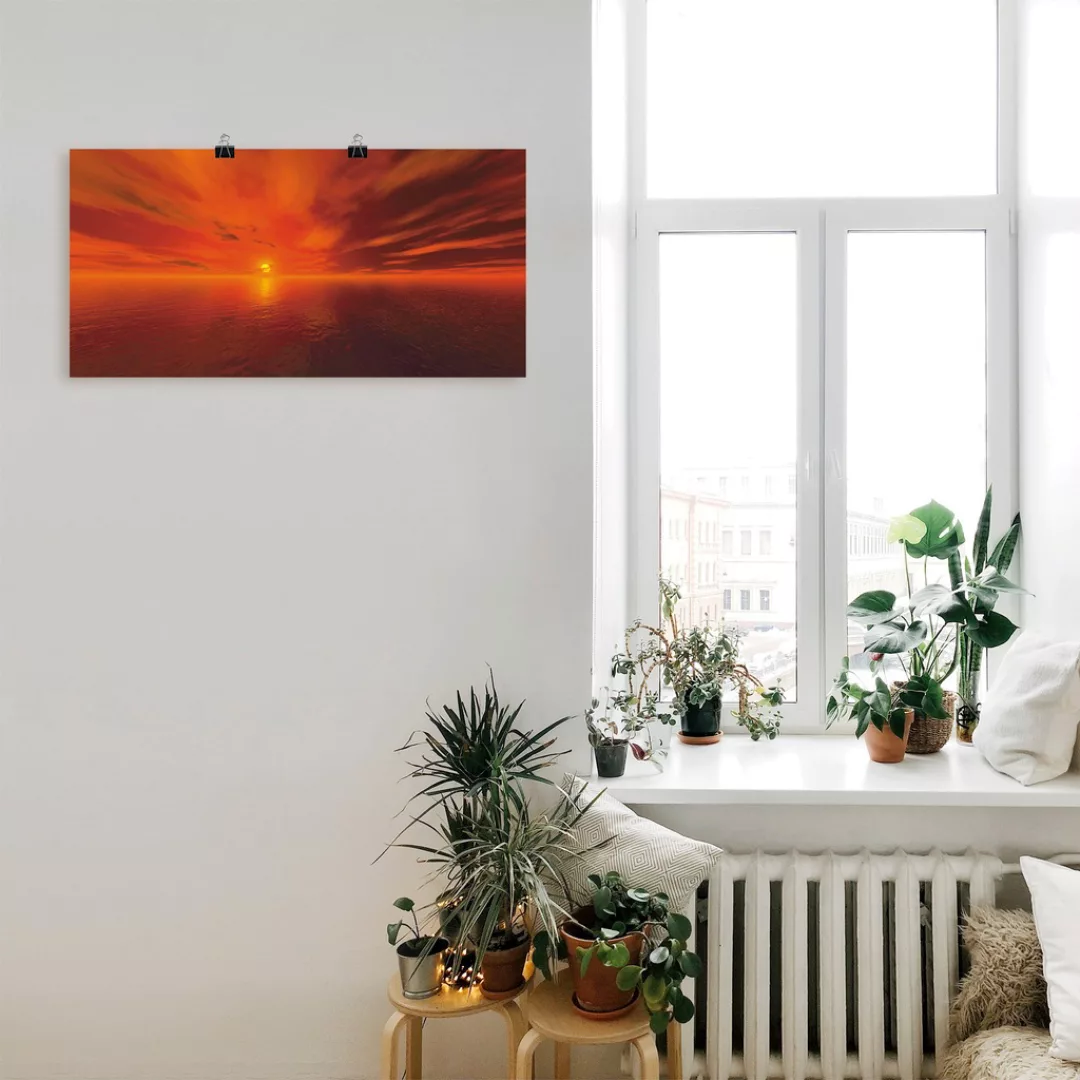 Artland Poster "Sonnenuntergang am Meer", Sonnenaufgang & -untergang, (1 St günstig online kaufen