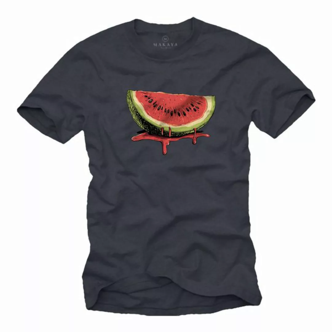 MAKAYA T-Shirt mit Wassermelone Melonen Print Watermelon Aufdruck Herren (S günstig online kaufen