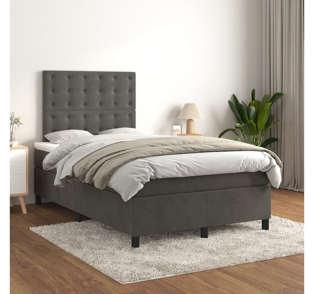 vidaXL Boxspringbett Bett Boxspringbett mit Matratze komplett Samt (120 x 2 günstig online kaufen