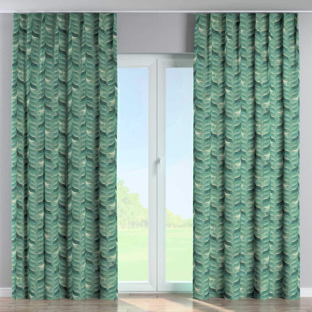 Vorhang mit flämischen 1-er Falten, grün, Abigail (143-16) günstig online kaufen