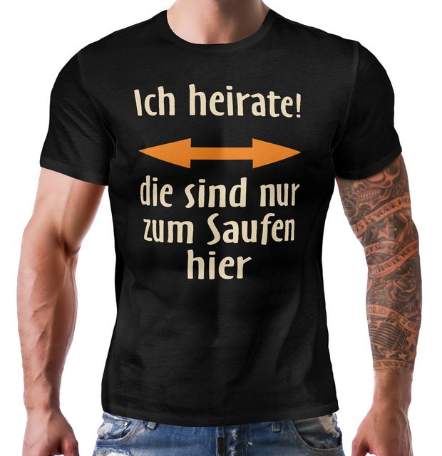 RAHMENLOS® T-Shirt für den Bräutigam zum JGA - ich heirate! Doppelpfeil günstig online kaufen