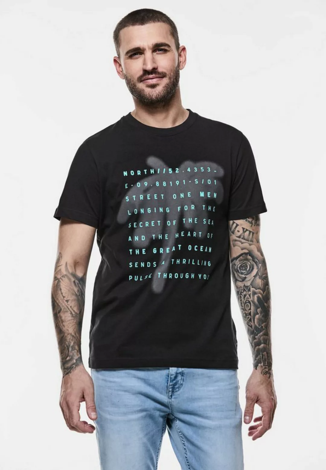 STREET ONE MEN T-Shirt, aus reiner Baumwolle günstig online kaufen