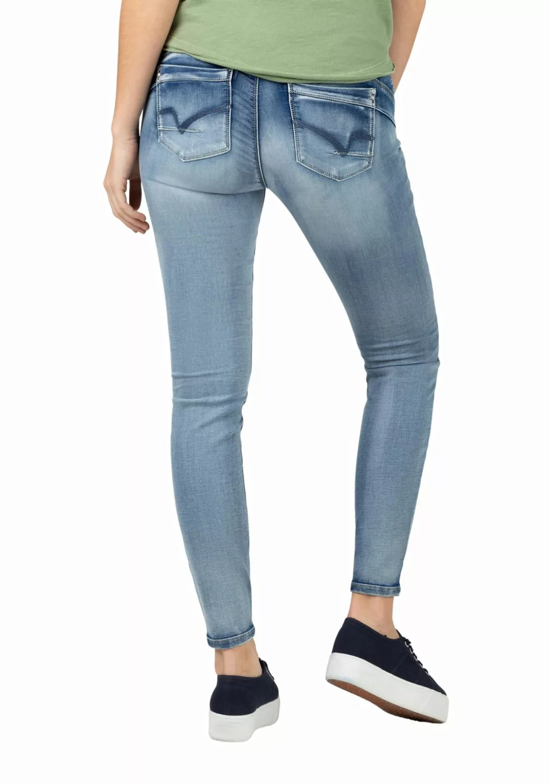 TIMEZONE Damen Jeans TIGHT SANYATZ - Tight Fit - Blau - Aqua Blue Wash günstig online kaufen