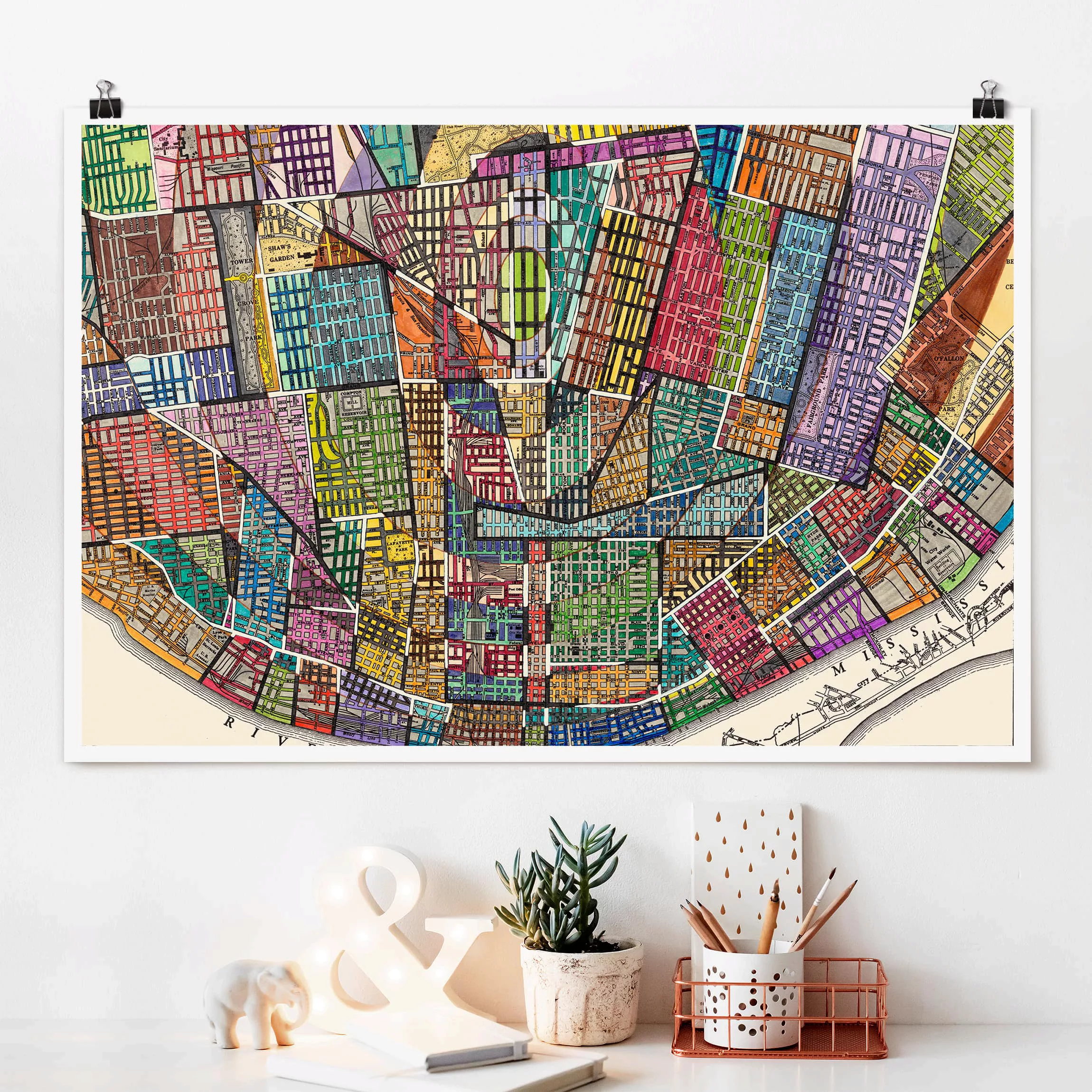 Poster Stadt-, Land- & Weltkarten - Querformat Moderne Karte von St. Louis günstig online kaufen