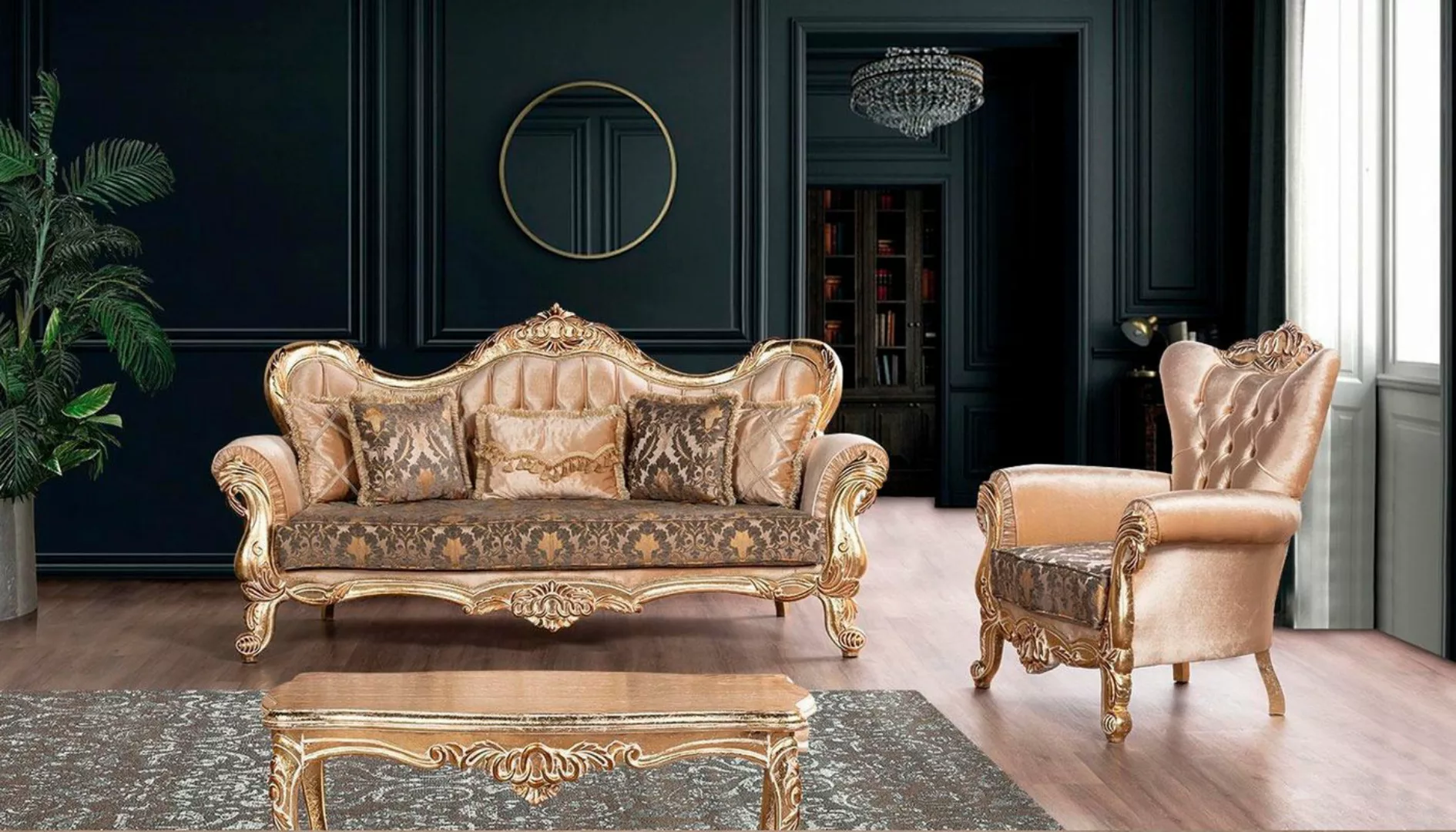 Xlmoebel Sofa Chesterfield Sofagarnitur Couch Polstermöbel Barock Rokoko mi günstig online kaufen