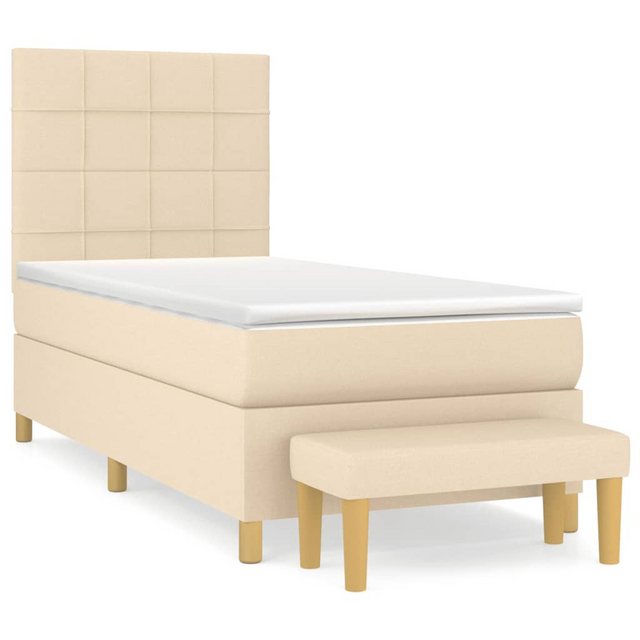 vidaXL Boxspringbett Boxspringbett mit Matratze und Fusshocker Stoff (90 x günstig online kaufen