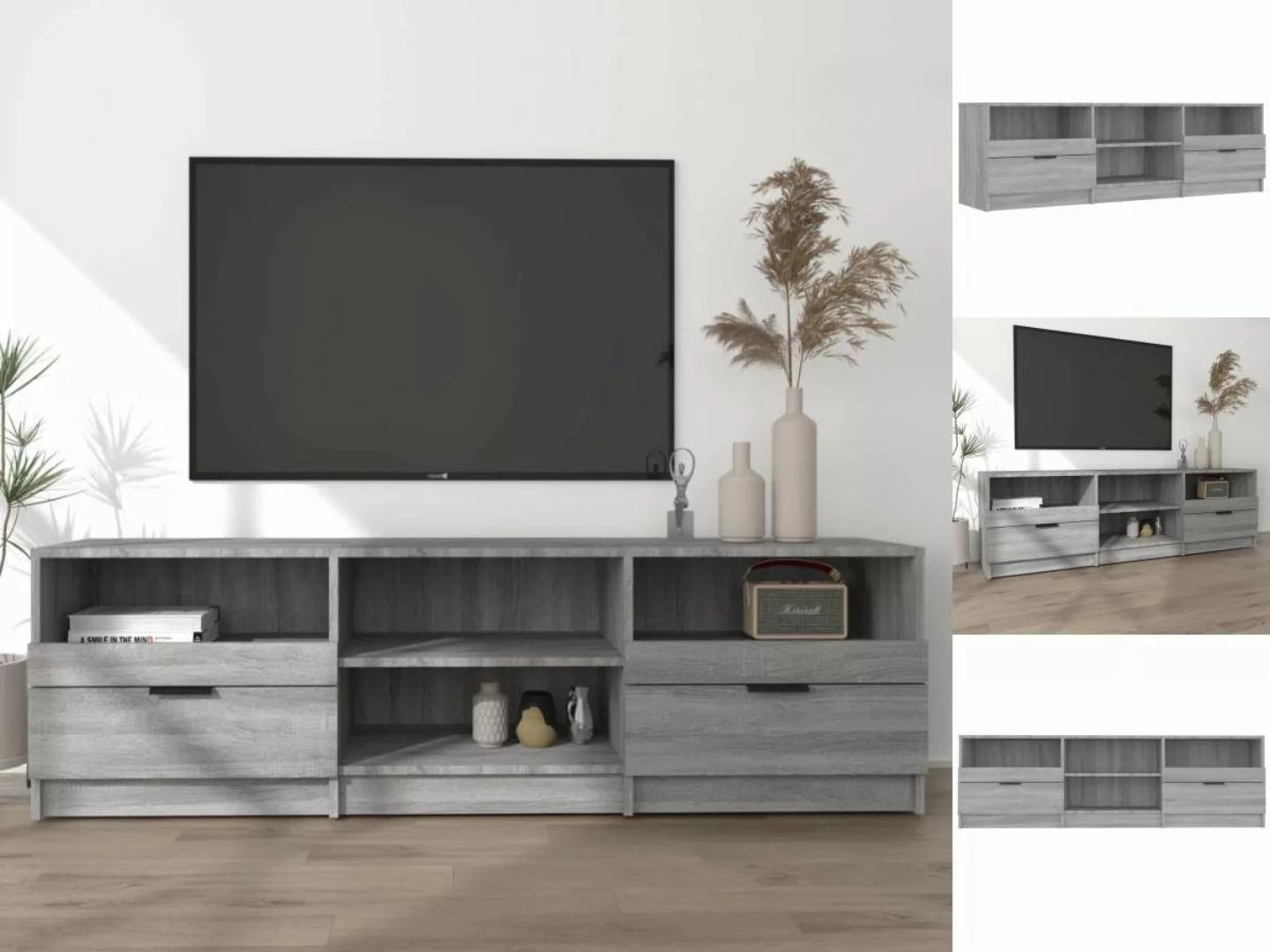 vidaXL TV-Schrank TV-Schrank Grau Sonoma 150x33,5x45 cm Spanplatte Lowboard günstig online kaufen