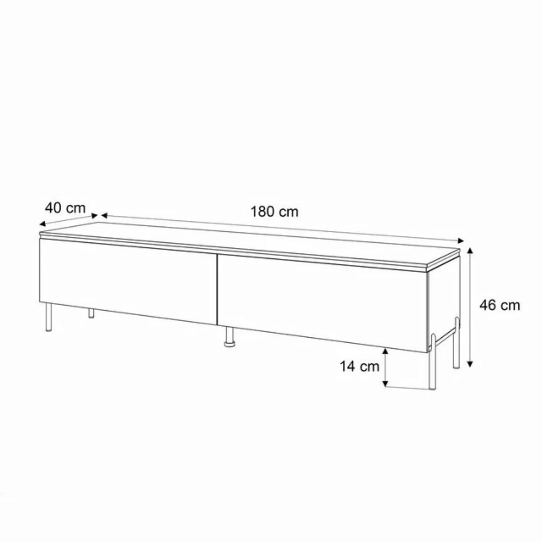 Lookway TV-Schrank AURORA Schwarz matt günstig online kaufen