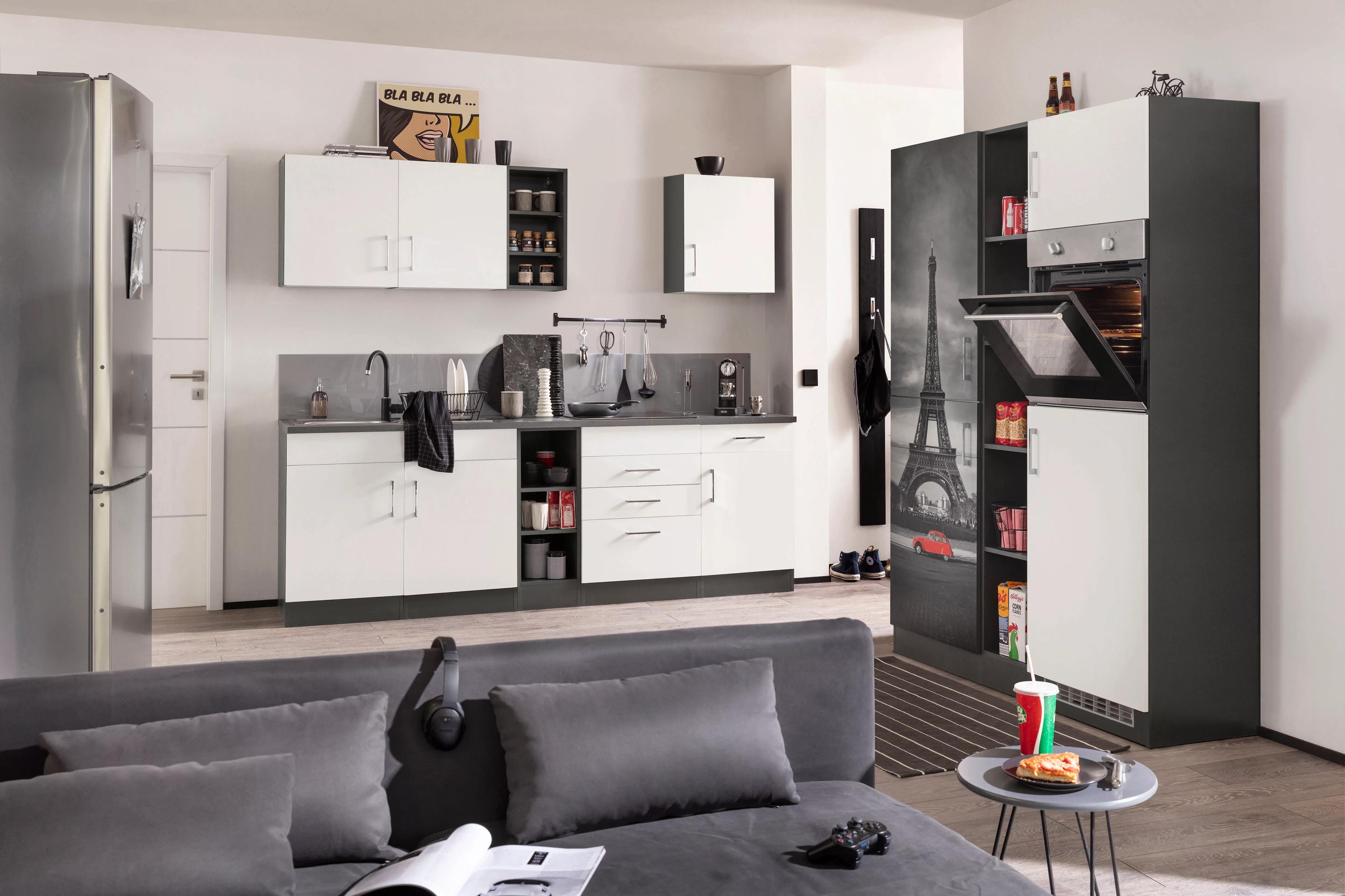 HELD MÖBEL Küchenzeile "Paris", ohne E-Geräte, Breite 390 cm günstig online kaufen