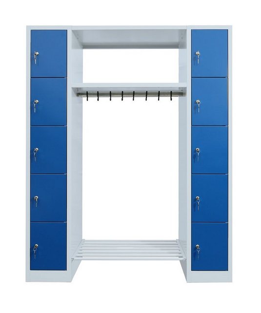 Steelboxx Fächerschrank Lüllmann® Garderobe, 2 Abteile, je 5 Fächer rechts/ günstig online kaufen