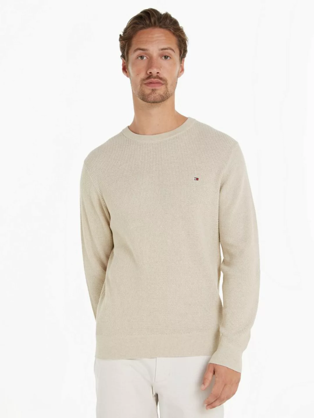 Tommy Hilfiger Rundhalspullover REFINED STRUCTURE CREW NK mit feiner Strukt günstig online kaufen