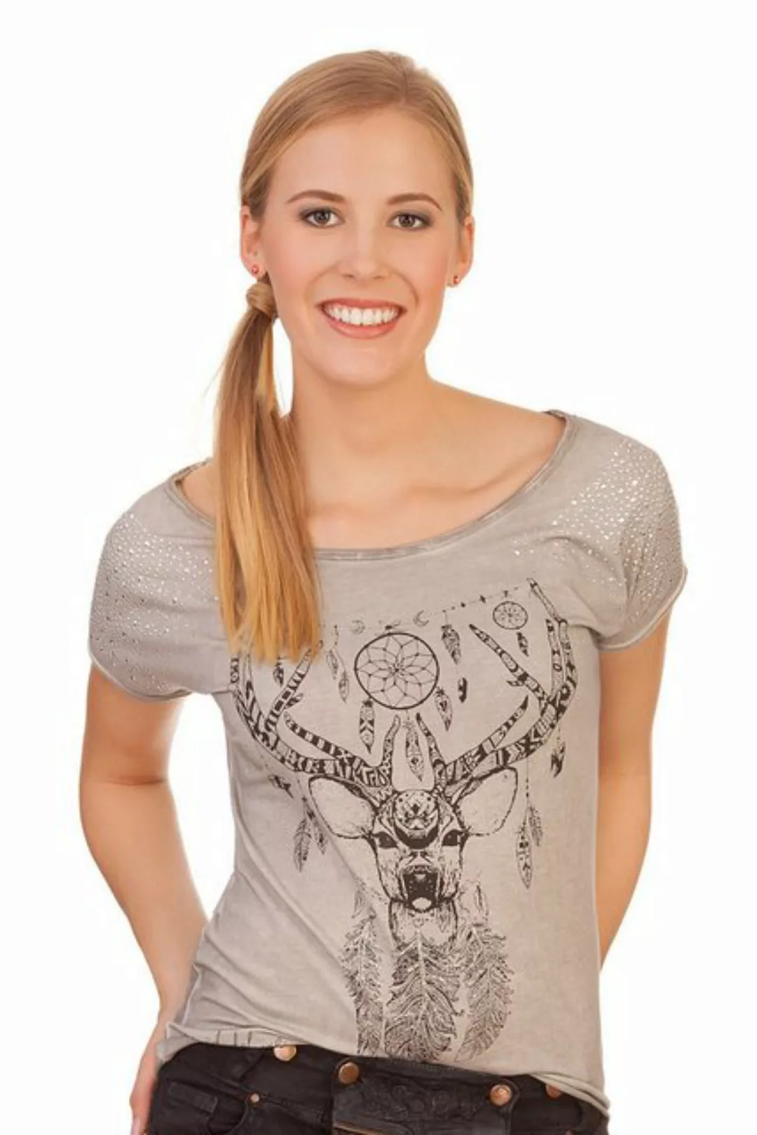 Hangowear Trachtenshirt Trachtenshirt Damen - RONJA - anthrazit, hellgrau günstig online kaufen