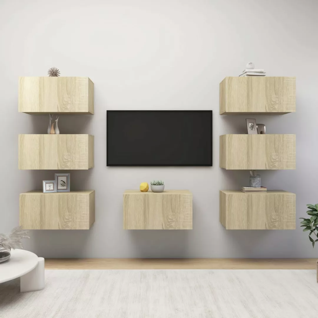 vidaXL TV-Schrank TV-Schränke 7 Stk Sonoma Eiche 30,5x30x60 cm Spanplatte L günstig online kaufen