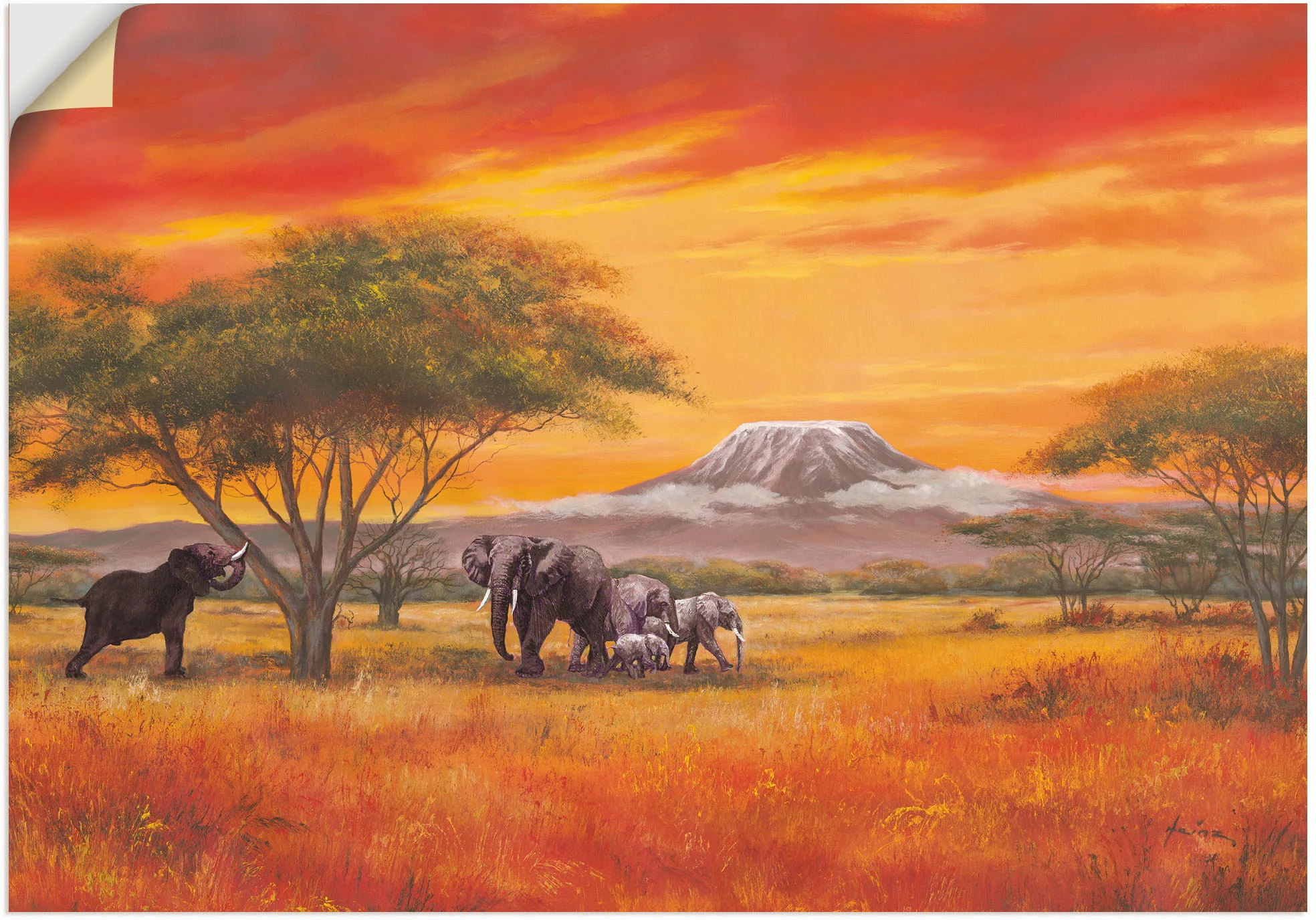 Artland Wandbild "Elefanten", Elefanten Bilder, (1 St.), als Alubild, Outdo günstig online kaufen